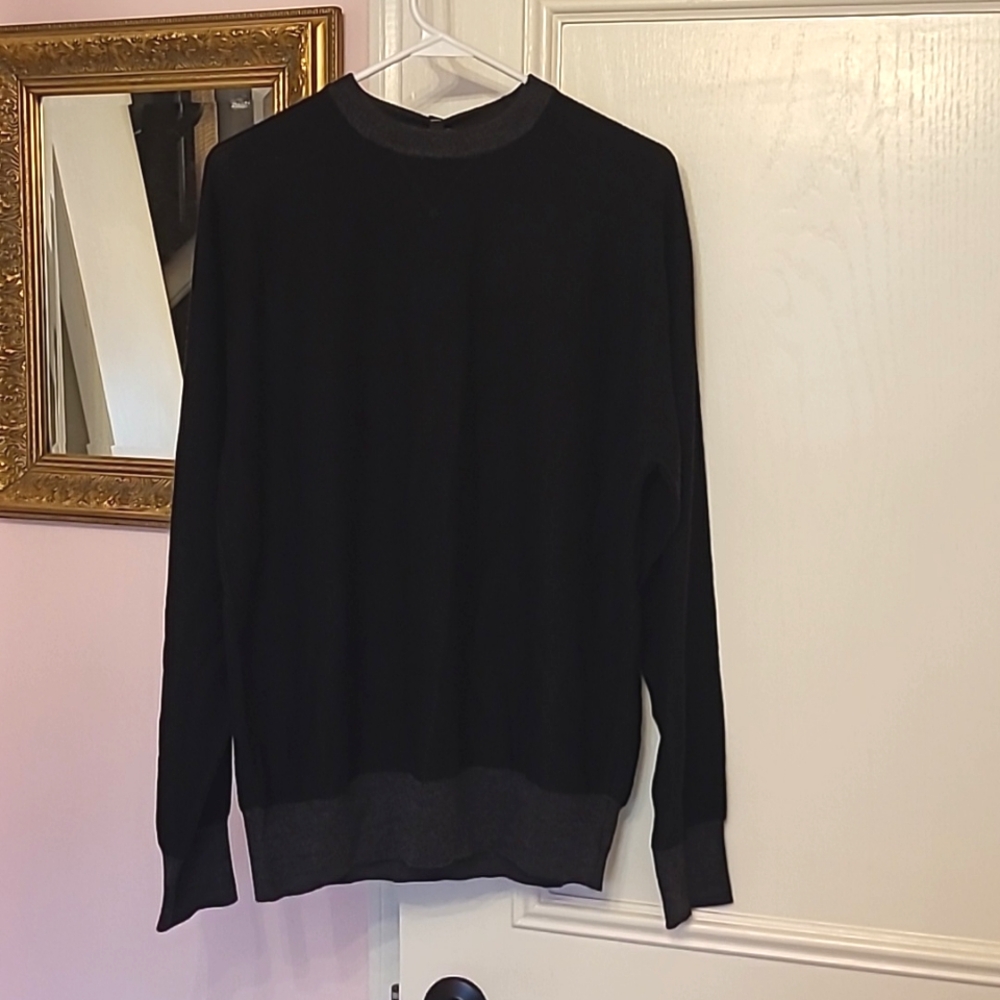 NWT MURANO black merino wool crew sweater